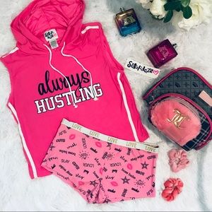 Two piece set pajama, pink pajamas,